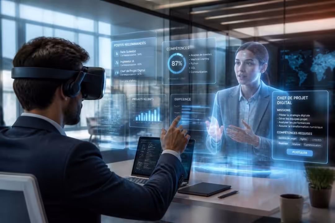 découvrez comment l'intelligence artificielle transforme le marché du travail en facilitant les rencontres virtuelles entre candidats et entreprises, optimisant ainsi le recrutement.